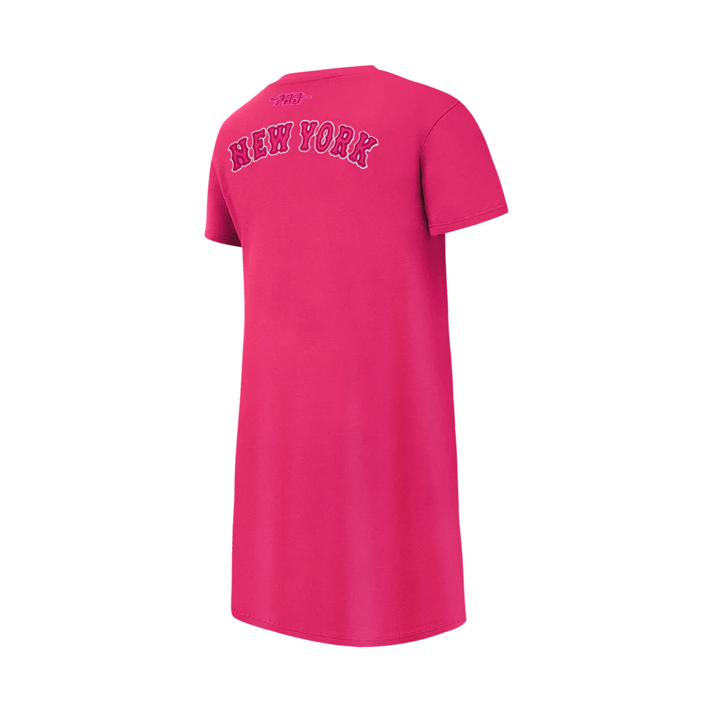 MLB NEW YORK METS CLASSIC TRIPLE PINK BIG GIRL'S TEE DRESS (BEETROOT PURPLE) - Image 4