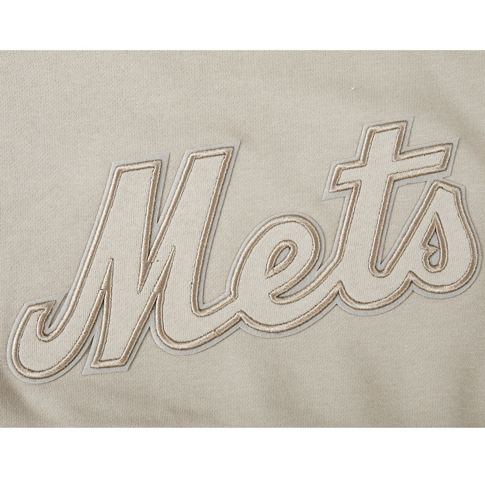 MLB NEW YORK METS NEUTRAL BIG GIRLS FLEECE PO HOODIE (TAUPE) - Image 5