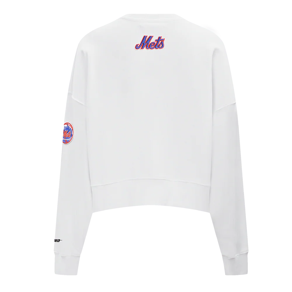 MLB NEW YORK METS CLASSIC WOMEN'S CREWNECK (WHITE) - Image 4