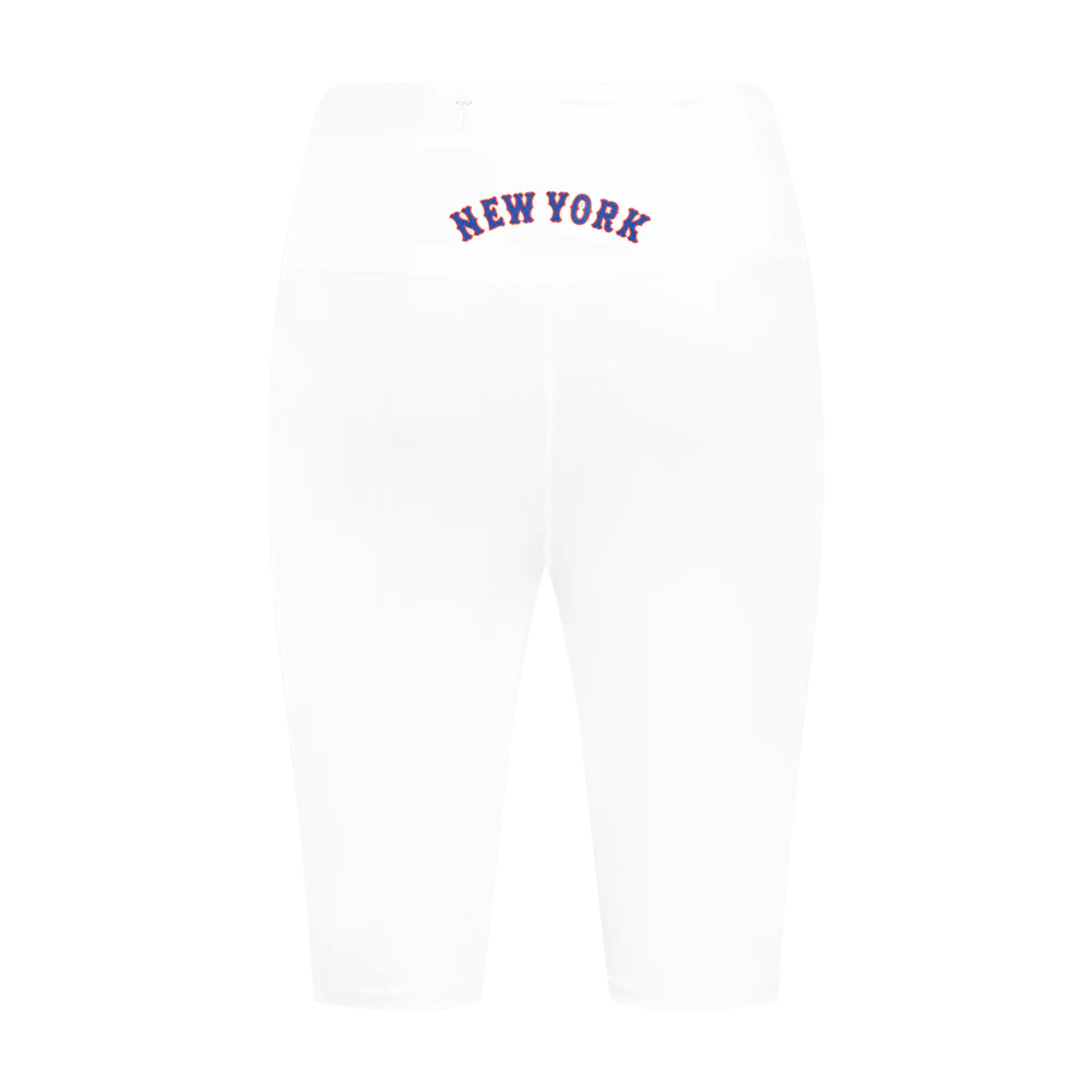 MLB NEW YORK METS CLASSIC WOMEN'S COTTON BIKE SHORT (WHITE) - Image 4