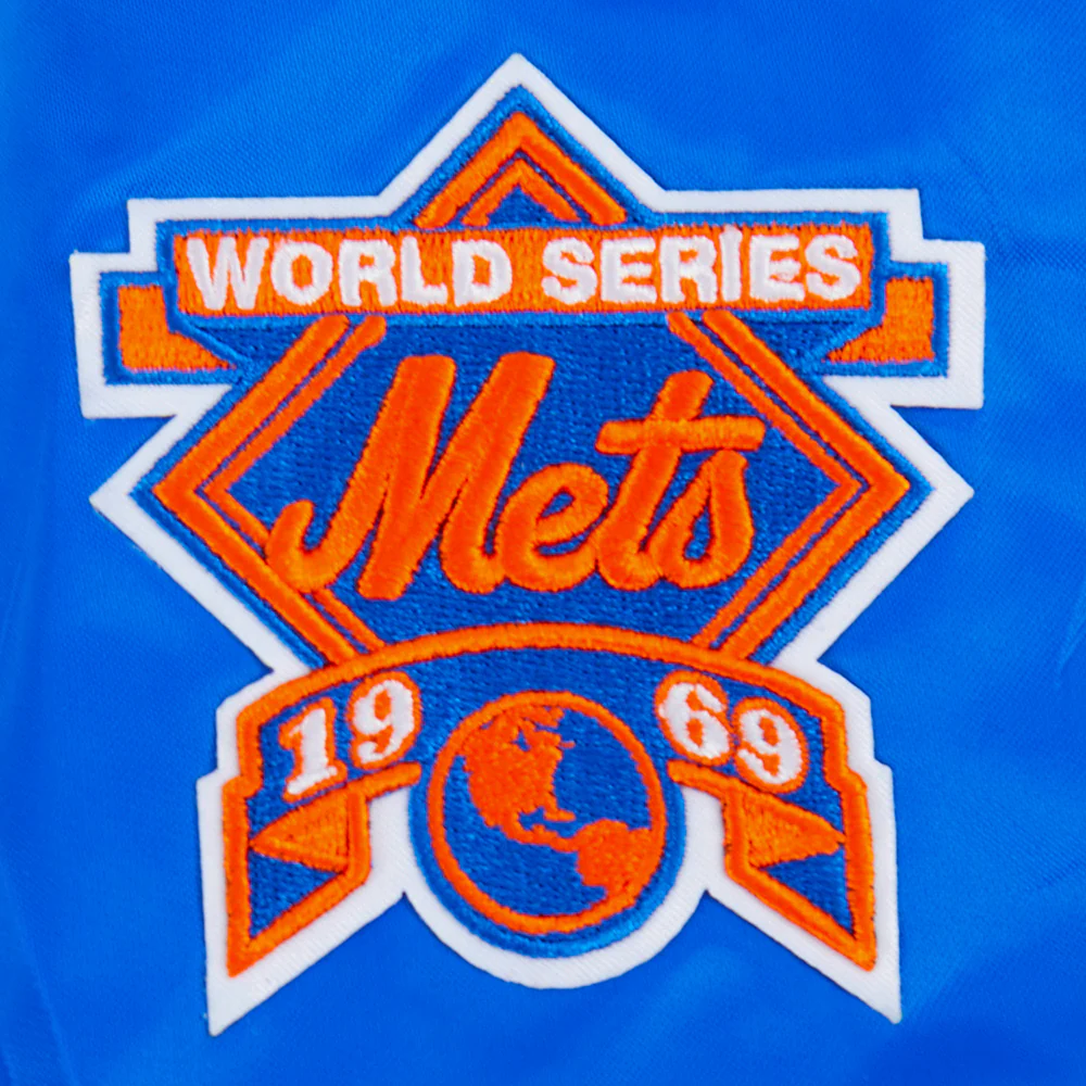 MLB NEW YORK METS RETRO CLASSIC LITTLE BOYS RIB SATIN JACKET (ROYAL/ORANGE/ROYAL) - Image 5