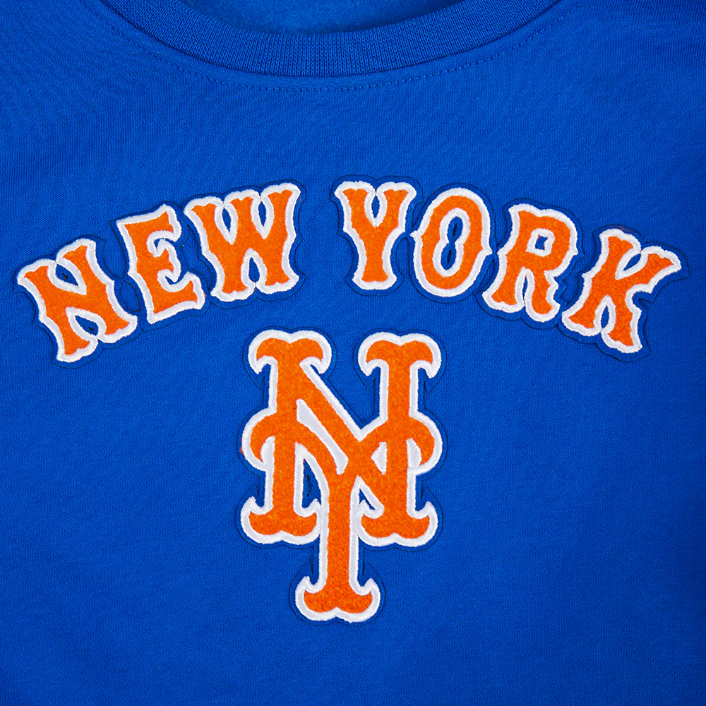 MLB NEW YORK METS CLASSIC LITTLE GIRLS FLEECE CREWNECK (ROYAL BLUE) - Image 5