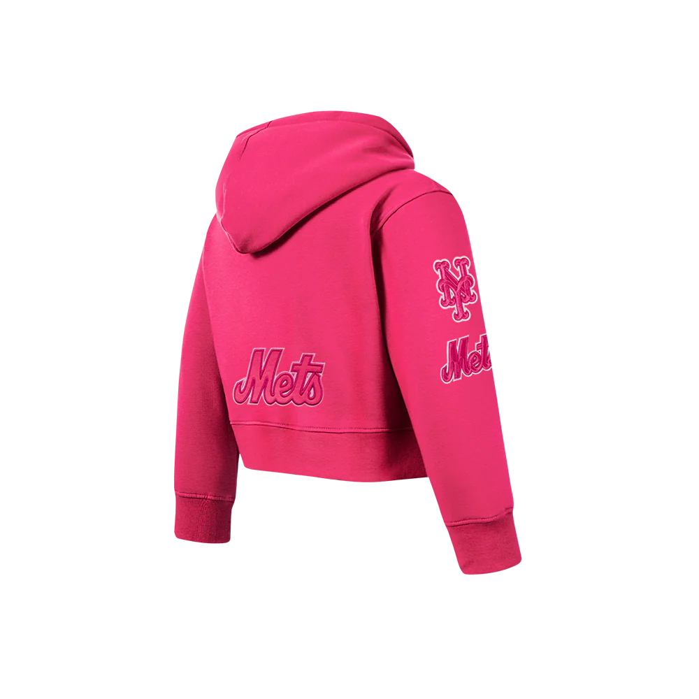 MLB NEW YORK METS TRIPLE PINK TODDLER GIRLS FLEECE PO HOODIE (BEETROOT PURPLE) - Image 4