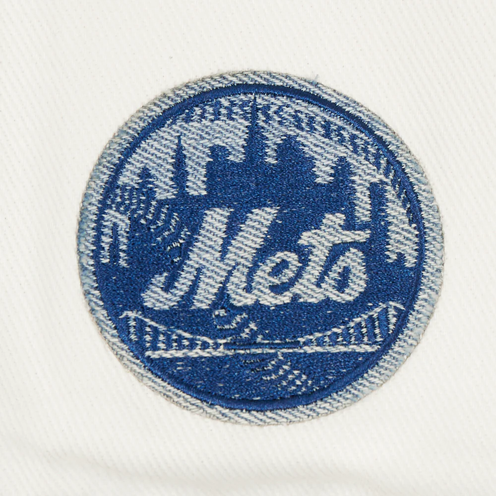 MLB NEW YORK METS VARSITY BLUES WOMEN'S DENIM VARSITY JACKET (DENIM/LINEN) - Image 6