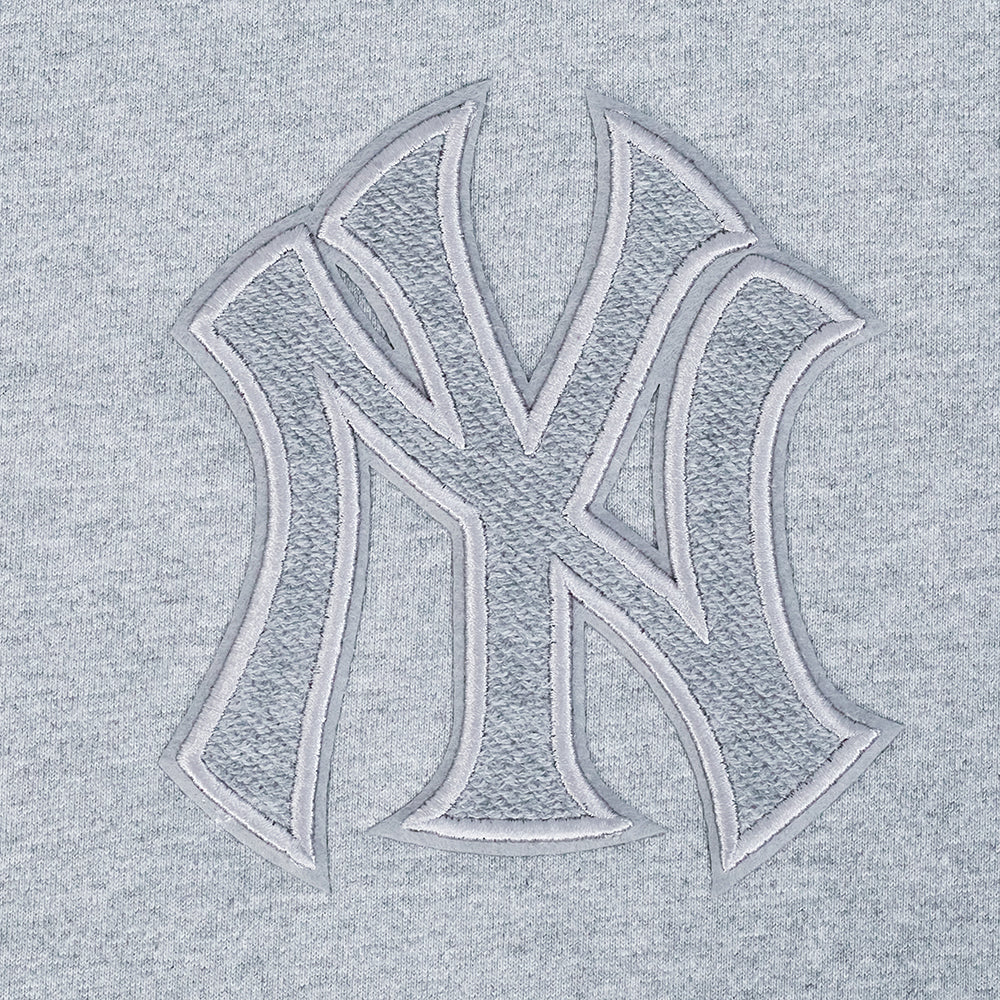 MLB NEW YORK YANKEES REVERSE FRENCH TERRY MEN'S COTTON JERSEY DROP SHOULDER TOP (DARK HEATHER GRAY) - Image 9