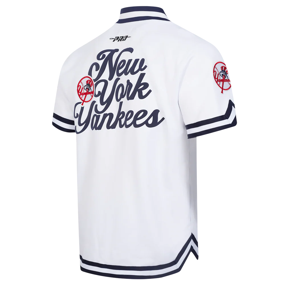 MLB NEW YORK YANKEES SOUVENIR MEN'S WARM UP JACKET (WHITE/MIDNIGHT NAVY) - Image 4