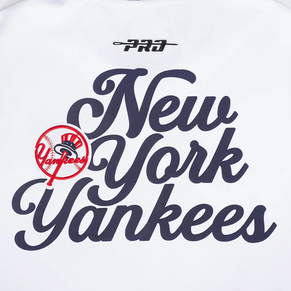 MLB NEW YORK YANKEES SOUVENIR MEN'S WARM UP JACKET (WHITE/MIDNIGHT NAVY) - Image 9