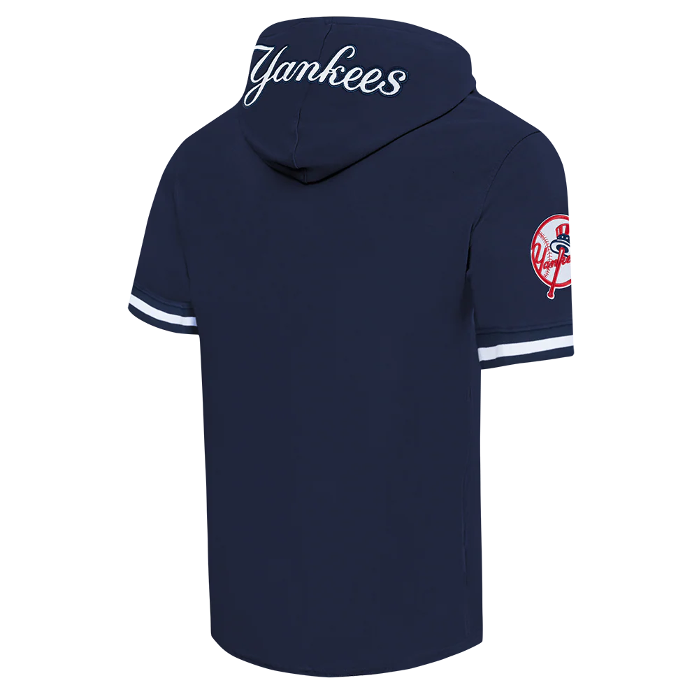 MLB NEW YORK YANKEES AARON JUDGE #99 CLASSIC MEN'S SHORT SLEEVE PULLOVER HOODIE (MIDNIGHT NAVY) - Image 4