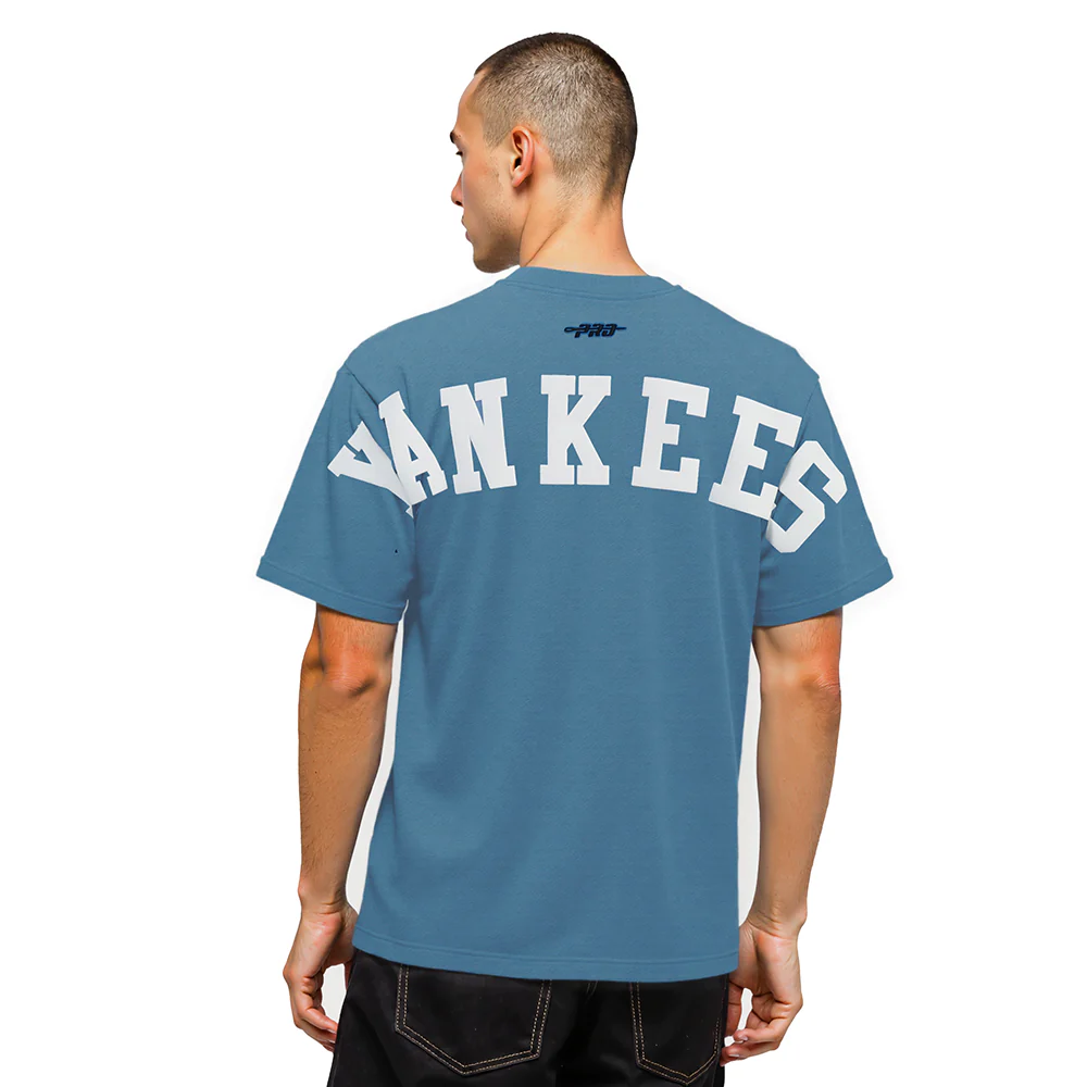 MLB NEW YORK YANKEES WINGSPAN MEN'S CJ DROP SHOULDER TEE (STEEL BLUE)