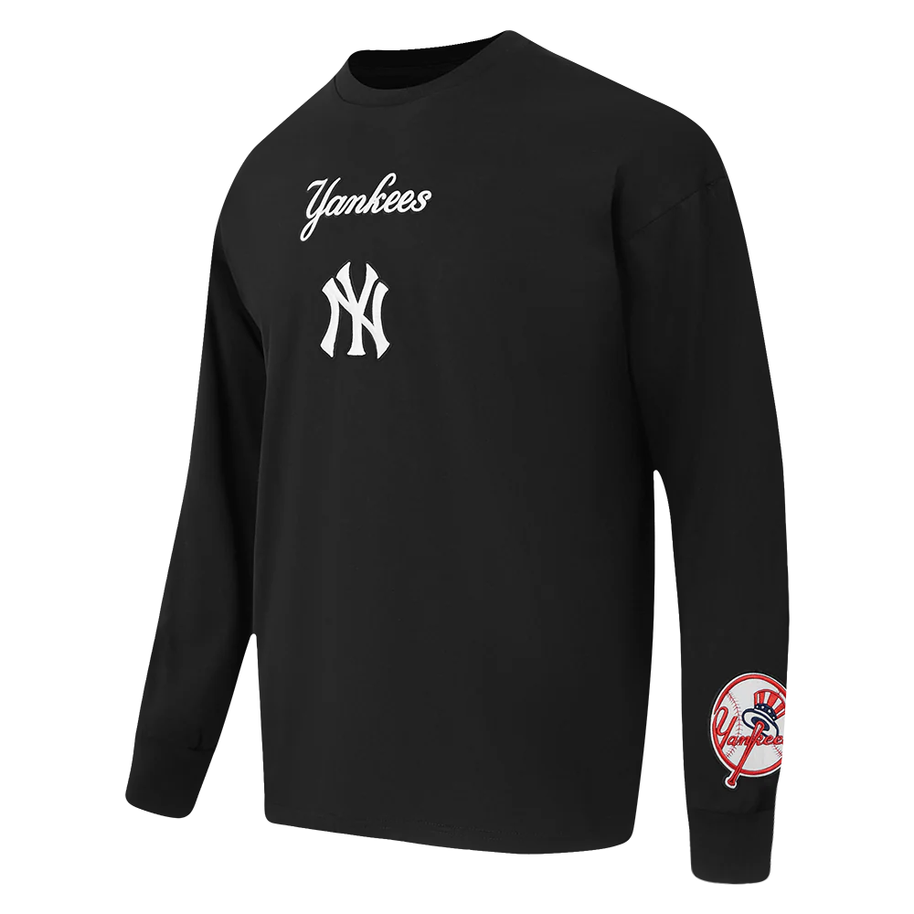 MLB NEW YORK YANKEES WINGSPAN MEN'S DROP SHOULDER LS TEE (BLACK) - Image 3