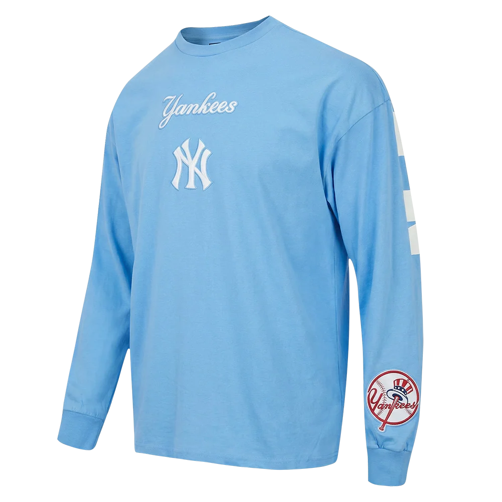 MLB NEW YORK YANKEES WINGSPAN MEN'S DROP SHOULDER LS TEE (UNIVERSITY BLUE) - Image 3