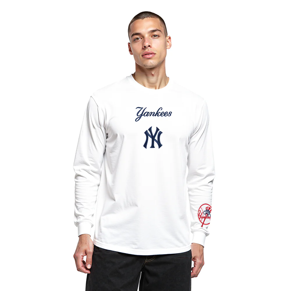 MLB NEW YORK YANKEES WINGSPAN MEN'S DROP SHOULDER LS TEE (WHITE) - Image 2