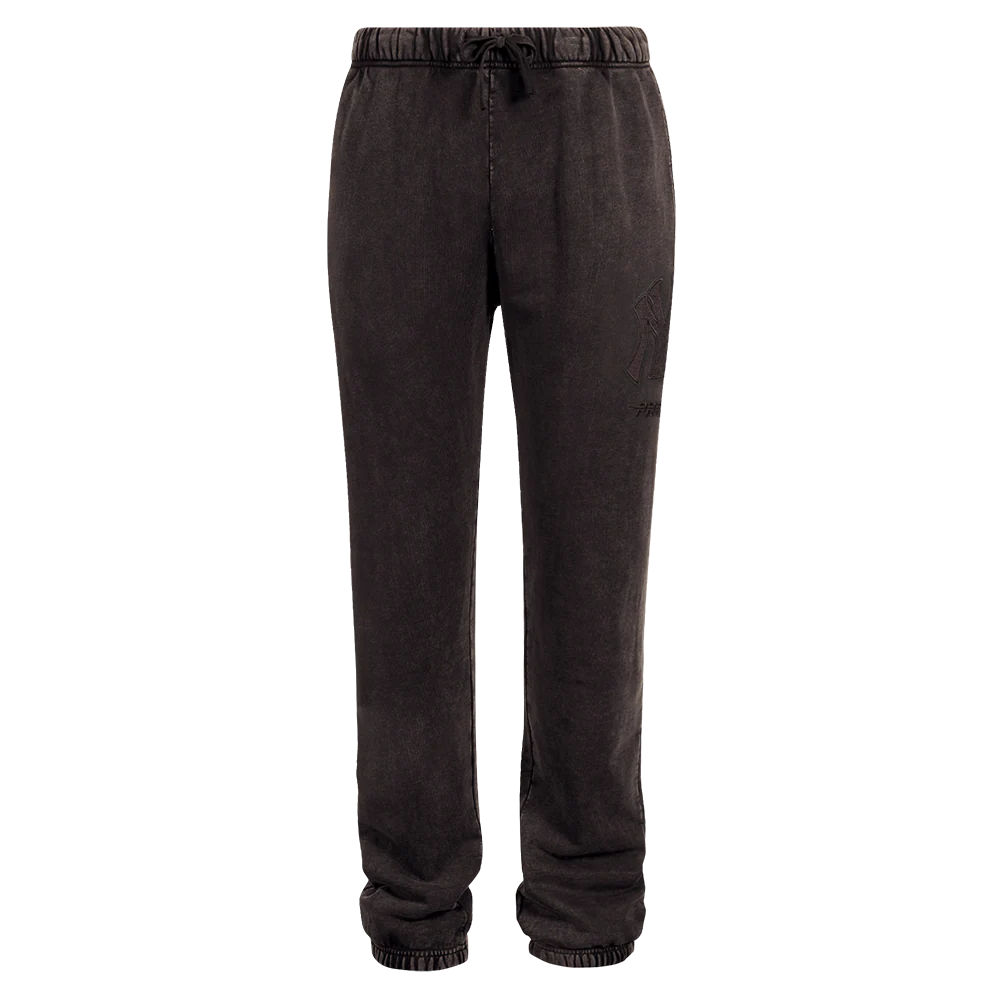 MLB NEW YORK YANKEES WASHED CLASSIC MEN'S ENZYME WASH RELAXED FT SWEATPANT (WASHED BROWN) - Image 2
