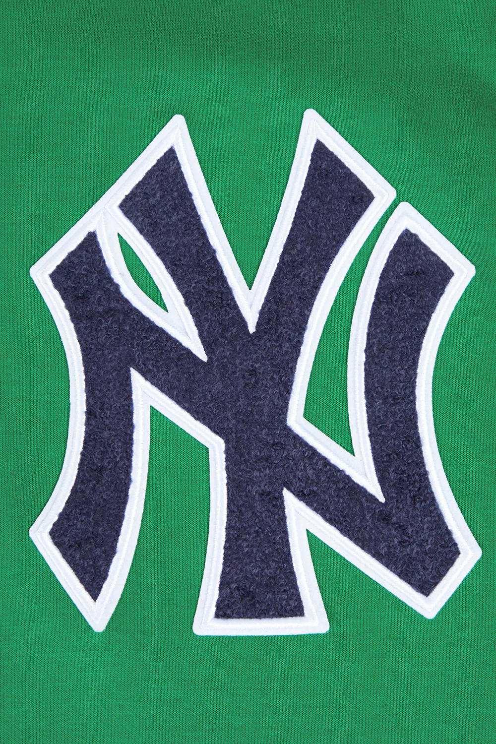 MLB NEW YORK YANKEES CLASSIC CHENILLE MEN'S DOUBLE KNIT PULLOVER HOODIE (KELLY GREEN) - Image 5