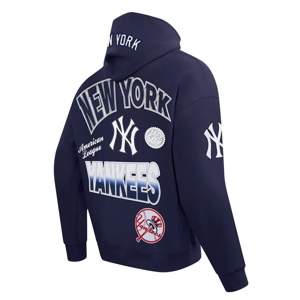 MLB NEW YORK YANKEES TURN IT UP MEN'S DROP SHOULDER FLC PO HOODIE (MIDNIGHT NAVY) - Image 4