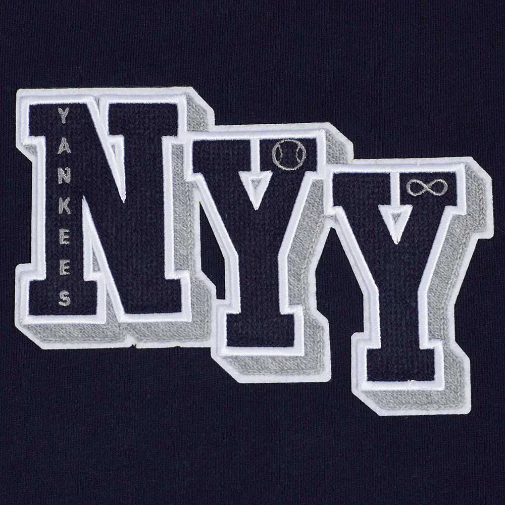MLB NEW YORK YANKEES CITY SIGNATURE MEN'S DROP SHOULDER FLC CREWNECK (MIDNIGHT NAVY) - Image 7