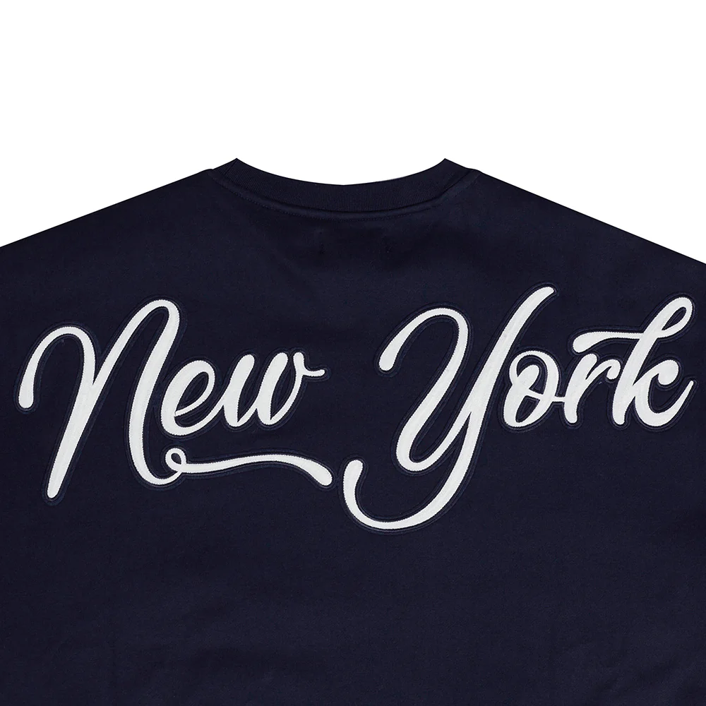 MLB NEW YORK YANKEES CITY SIGNATURE MEN'S DROP SHOULDER FLC CREWNECK (MIDNIGHT NAVY) - Image 8