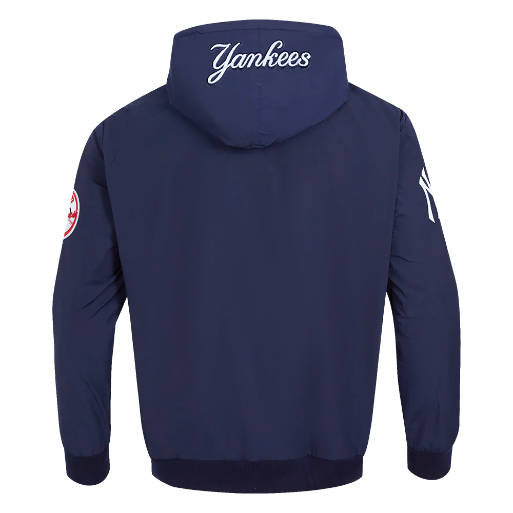 MLB NEW YORK YANKEES CLASSIC WIND SUIT MEN'S WOVEN FULL ZIP PULLOVER HOODIE (MIDNIGHT NAVY) - Image 3
