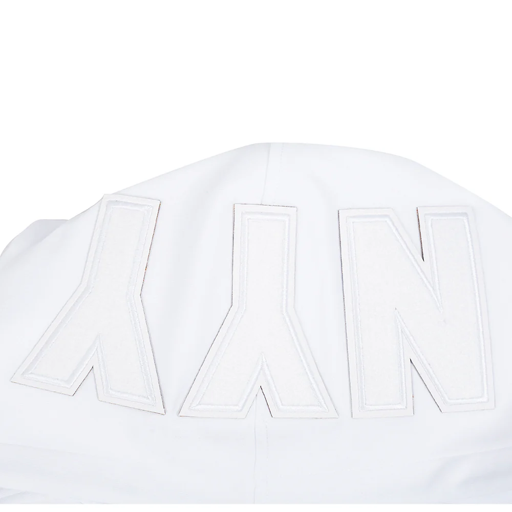 MLB NEW YORK YANKEES WHITE OUT MEN'S DOUBLE KNIT PULLOVER HOODIE (WHITE) - Image 7