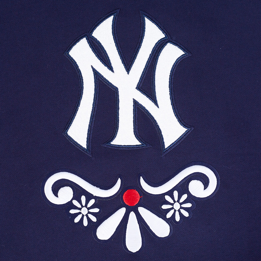 MLB NEW YORK YANKEES SUGAR SKULL MEN'S FLEECE PULLOVER HOODIE (MIDNIGHT NAVY) - Image 9