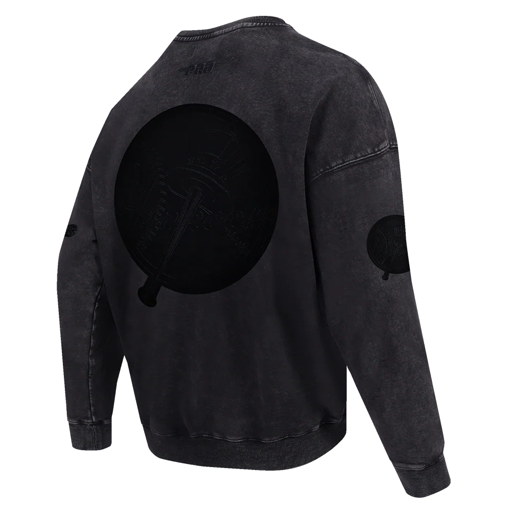 MLB NEW YORK YANKEES WASHED VANGUARD MEN'S ENZYME WASH DROP SHOULDER (WASHED BLACK) - Image 4