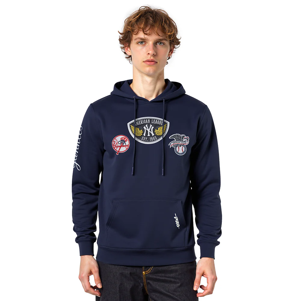 MLB NEW YORK YANKEES BORN FOR SPORT MEN'S FLC PO HOODIE (MIDNIGHT NAVY)