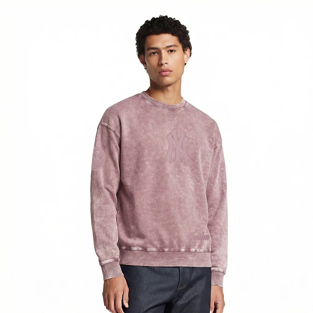 NEW YORK YANKEES WASHED CLASSIC MAUVE MEN'S ENZYME WASH DS FT CR (WASHED MAUVE)