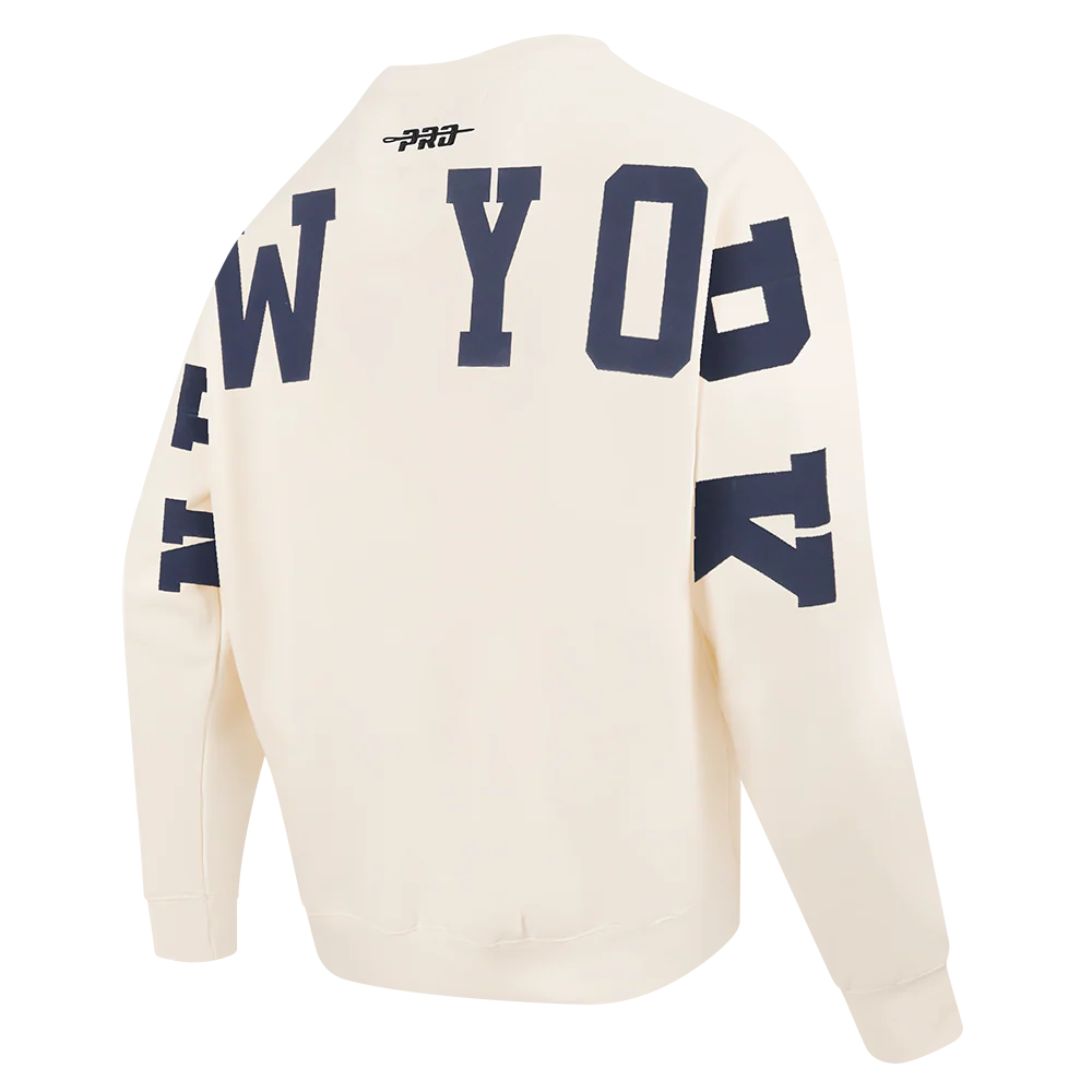 MLB NEW YORK YANKEES WINGSPAN MEN'S DROP SHOULDER FLC CREWNECK (EGGSHELL) - Image 4