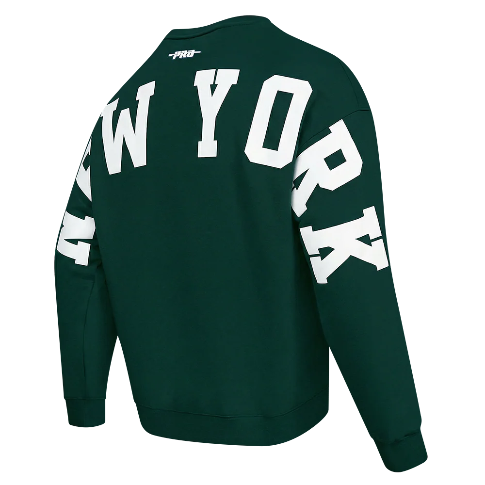 MLB NEW YORK YANKEES WINGSPAN MEN'S DROP SHOULDER FLC CREWNECK (FOREST GREEN) - Image 4
