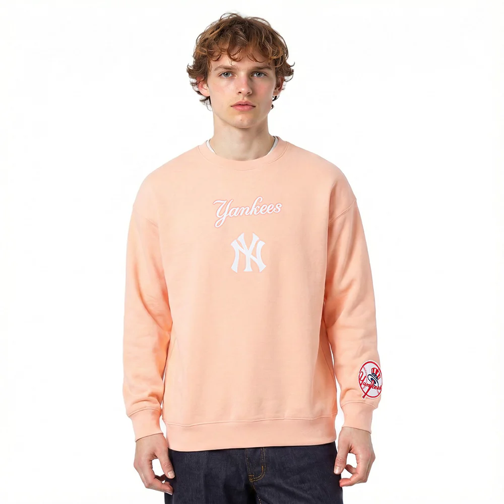 MLB NEW YORK YANKEES WINGSPAN MEN'S DROP SHOULDER FLC CREWNECK (GUAVA) - Image 2