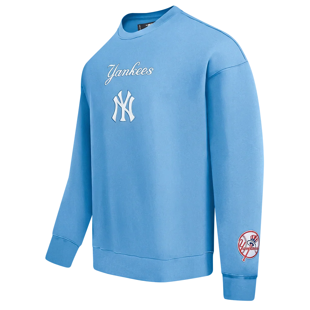 MLB NEW YORK YANKEES WINGSPAN MEN'S DROP SHOULDER FLC CREWNECK (UNIVERSITY BLUE) - Image 3