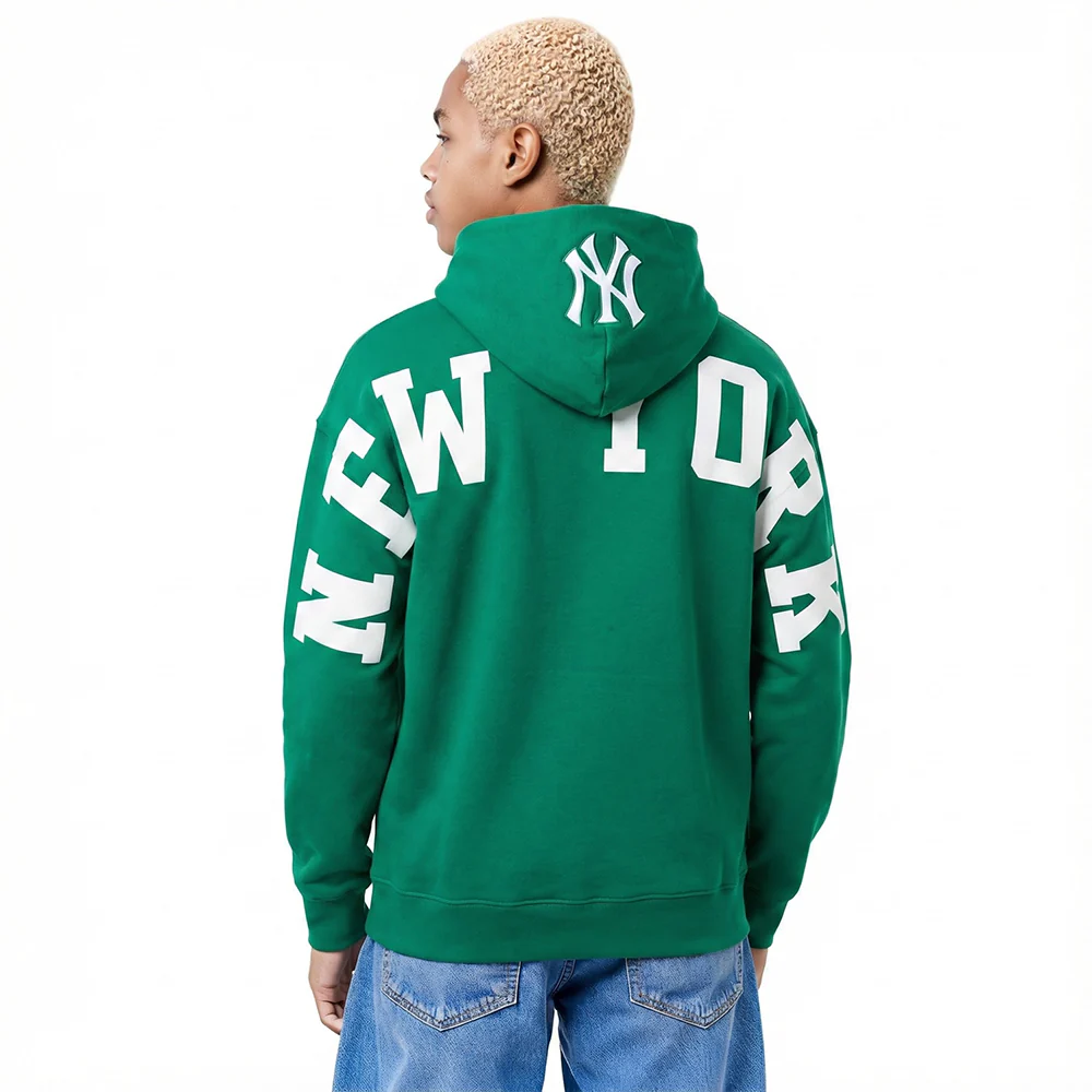 MLB NEW YORK YANKEES WINGSPAN MEN'S DROP SHOULDER FLC PO HOODIE (KELLY GREEN)