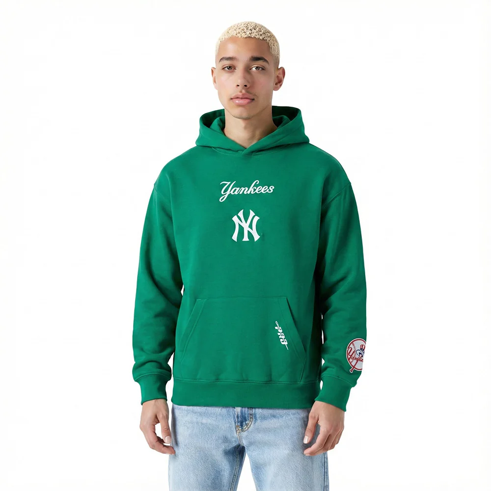 MLB NEW YORK YANKEES WINGSPAN MEN'S DROP SHOULDER FLC PO HOODIE (KELLY GREEN) - Image 2