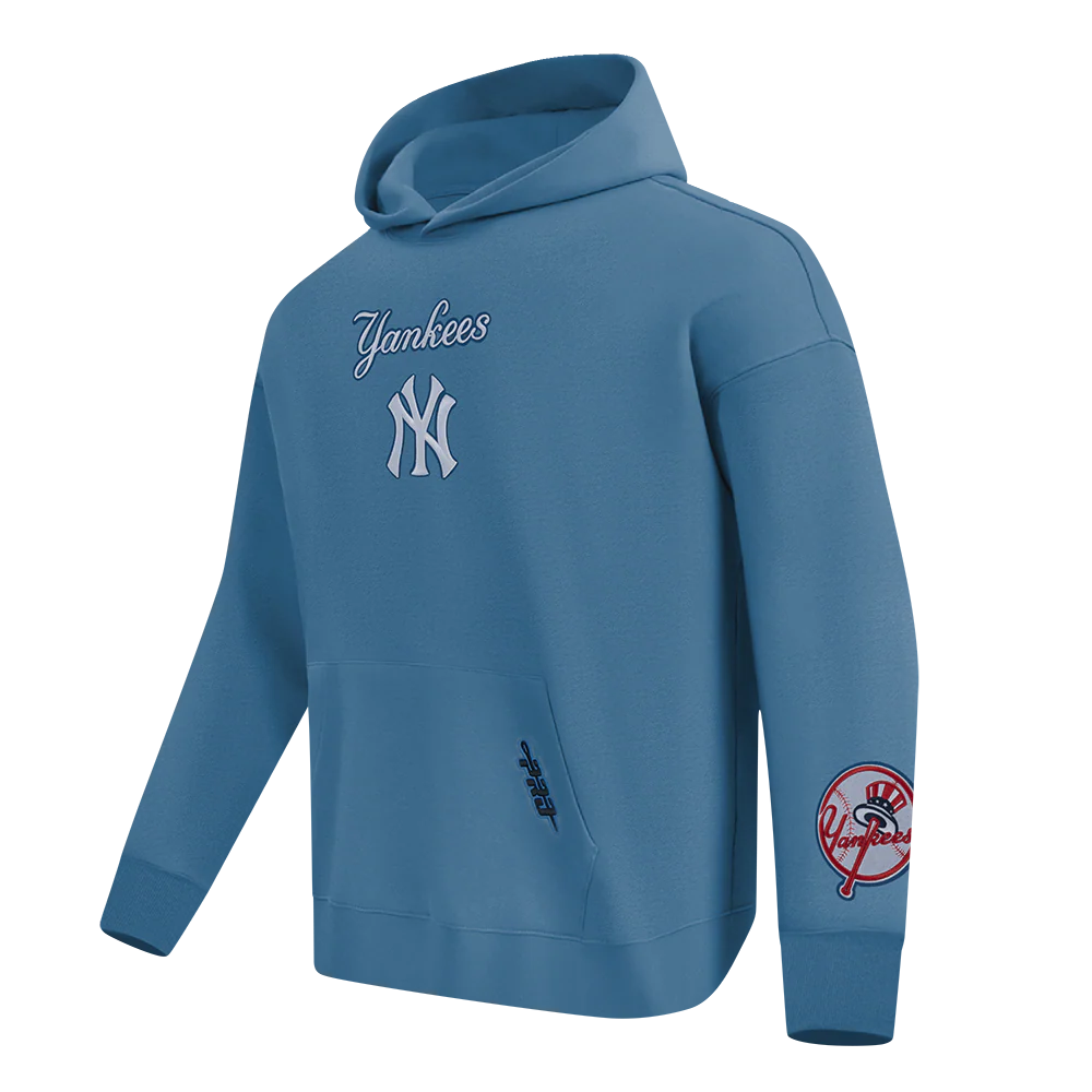 MLB NEW YORK YANKEES WINGSPAN MEN'S DROP SHOULDER FLC PO HOODIE (STEEL BLUE) - Image 3