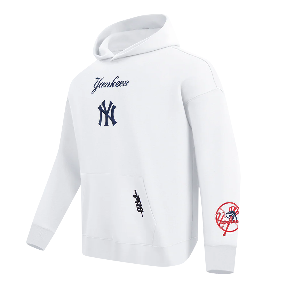 MLB NEW YORK YANKEES WINGSPAN MEN'S DROP SHOULDER FLC PO HOODIE (WHITE) - Image 3