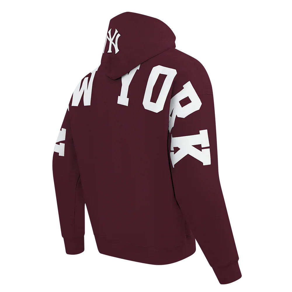 MLB NEW YORK YANKEES WINGSPAN MEN'S DROP SHOULDER FLC PO HOODIE (WINE) - Image 4