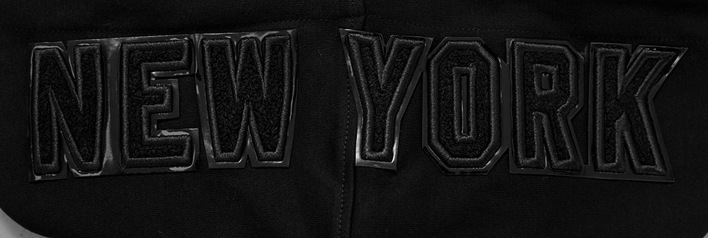 MLB NEW YORK YANKEES TRIPLE BLACK MEN'S FULL ZIP PULLOVER HOODIE (BLACK) - Image 5
