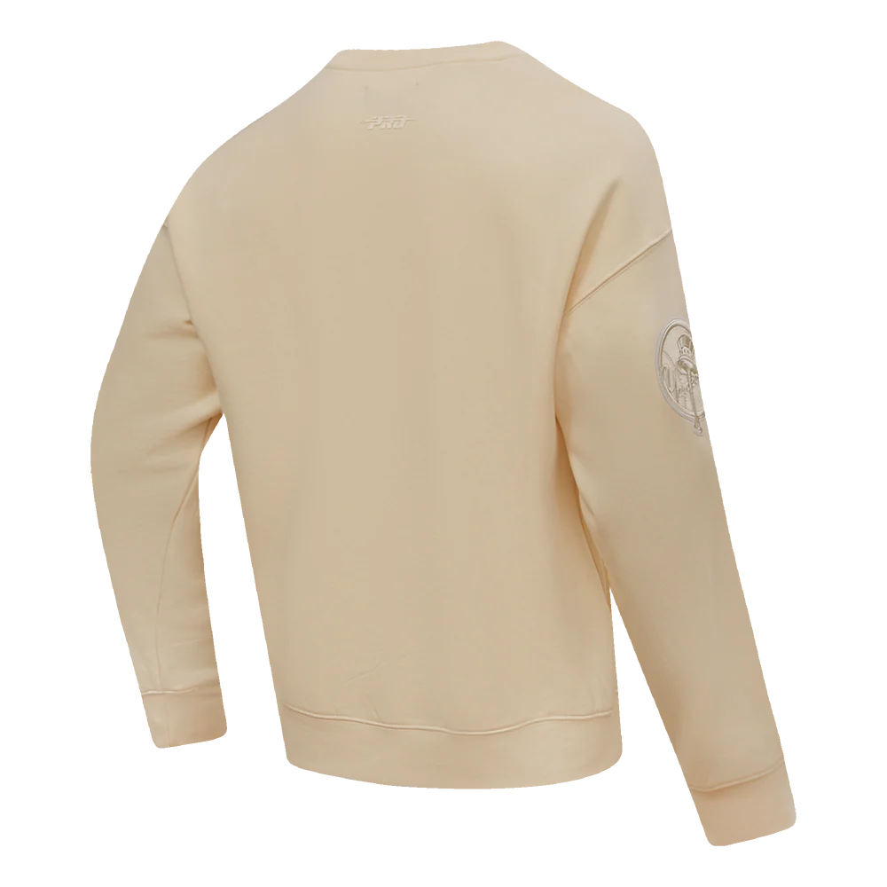 MLB NEW YORK YANKEES NEUTRAL DROP SHOULDER FLEECE CREWNECK (EGGSHELL) - Image 3