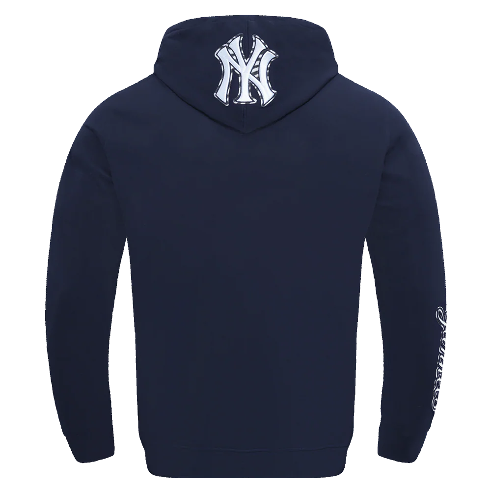 MLB NEW YORK YANKEES ANIMAL PRINT DOUBLE KNIT MEN'S PULLOVER HOODIE (MIDNIGHT NAVY) - Image 3