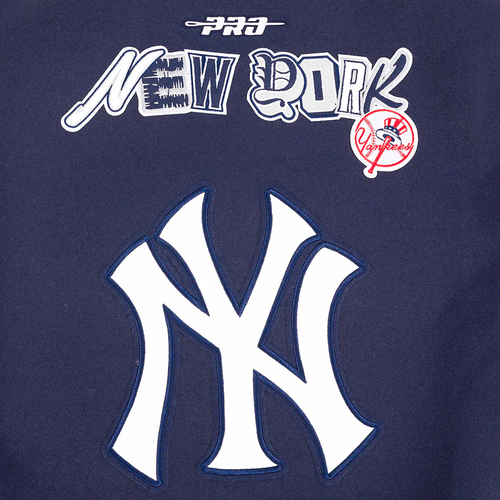 MLB NEW YORK YANKEES CITY RANSOM MEN'S RIB WOOL VARSITY JACKET (MIDNIGHT NAVY/WHITE) - Image 13