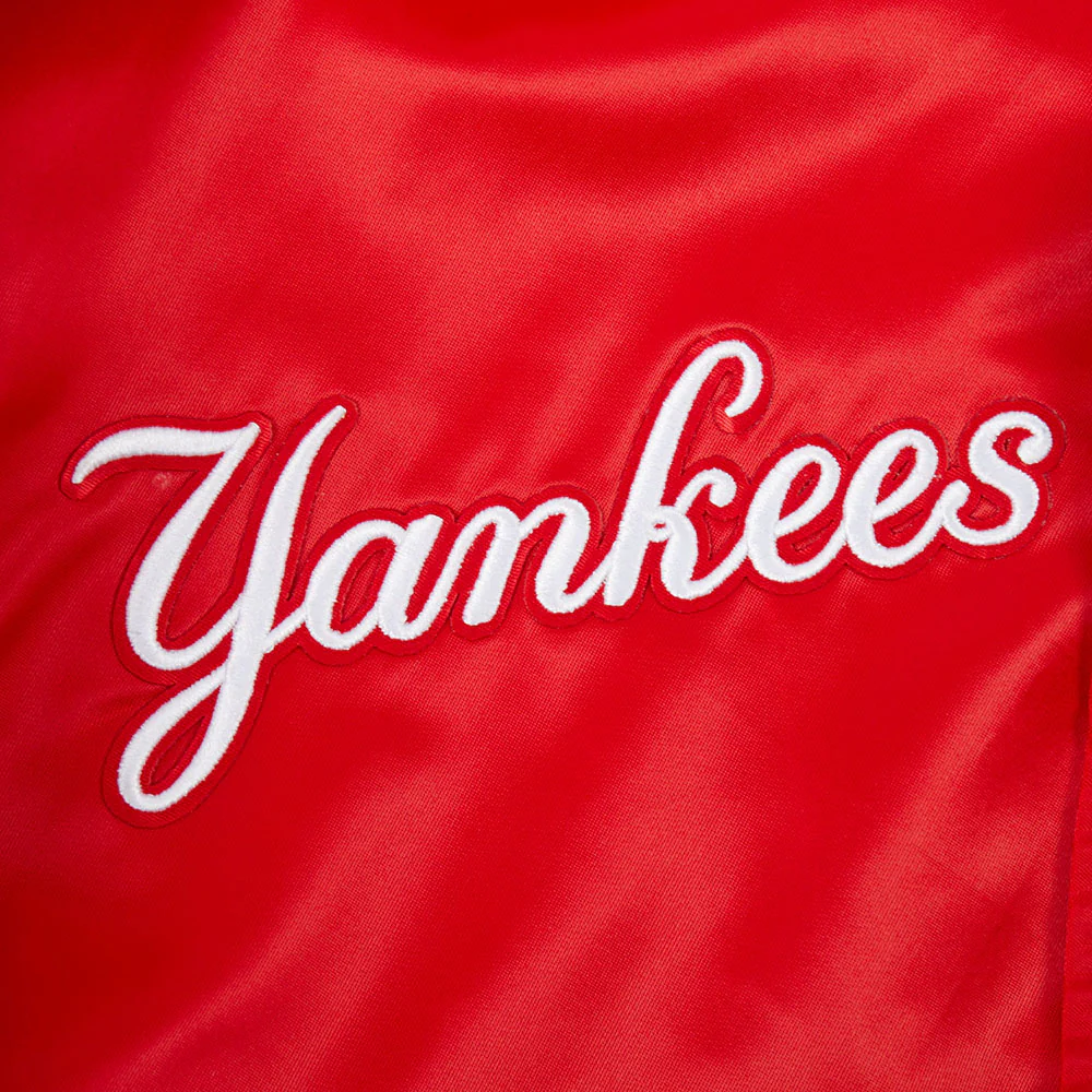 MLB NEW YORK YANKEES SOUVENIR MEN'S SATIN JACKET (RED) - Image 8