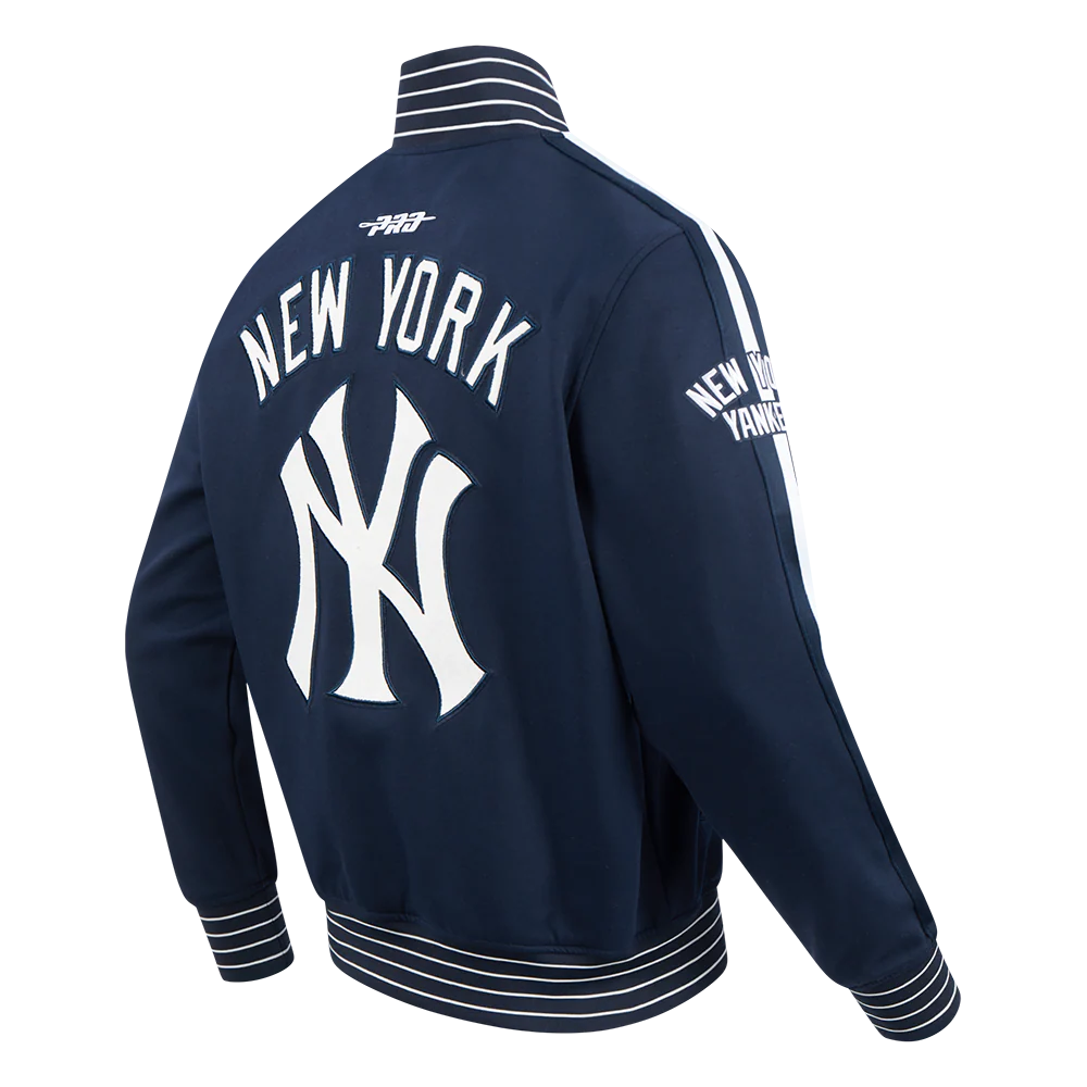 MLB NEW YORK YANKEES CURRENT LOGO PRO GAME DAY MEN'S DOUBLE KNIT JACKET (MIDNIGHT NAVY/WHITE) - Image 4