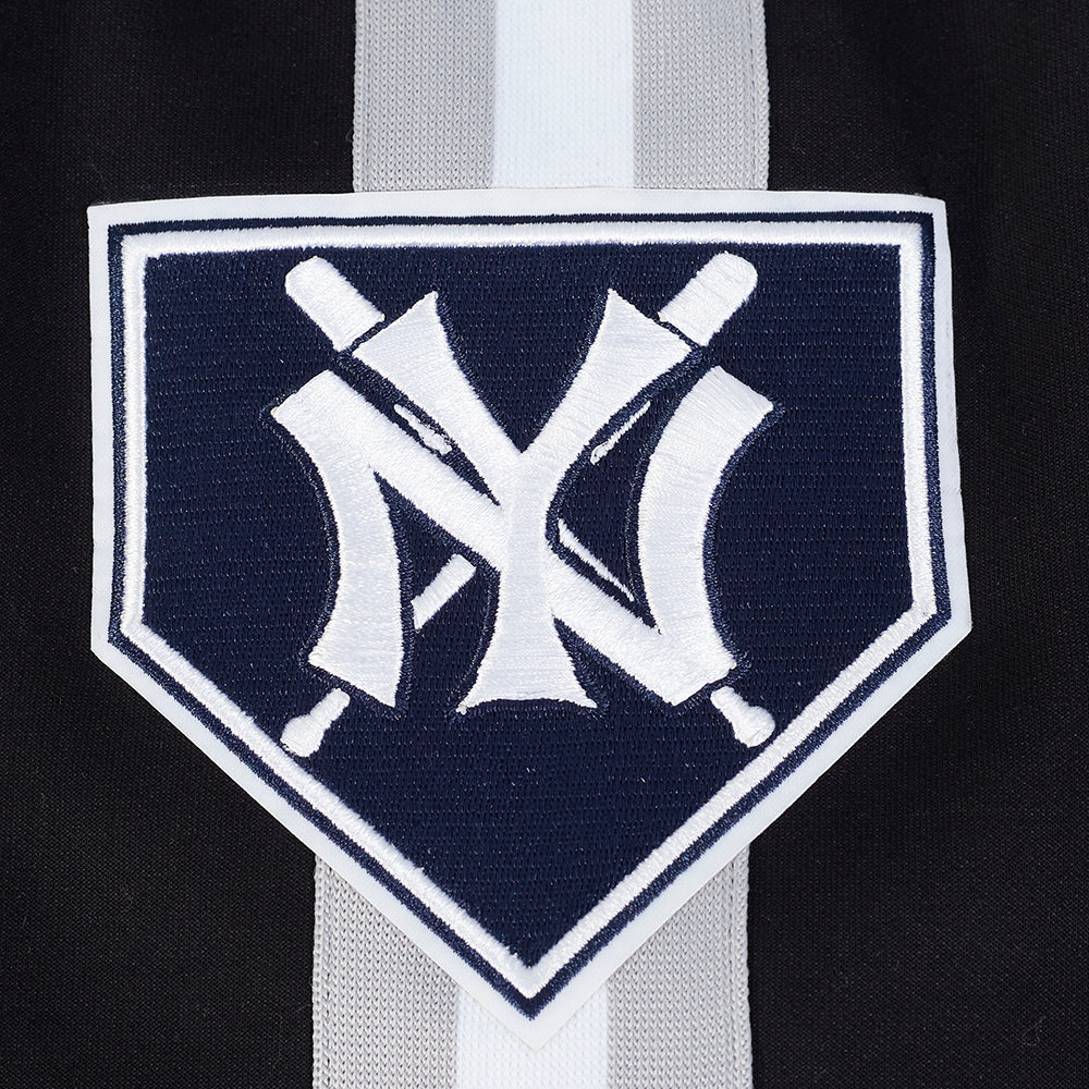 MLB NEW YORK YANKEES COOPERSTOWN LOGO PRO GAME DAY MEN'S DOUBLE KNIT JACKET (BLACK/SILVER/WHITE) - Image 8
