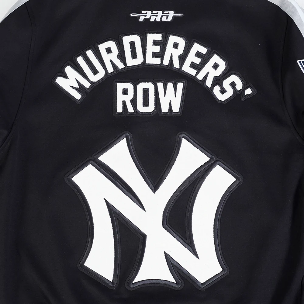 MLB NEW YORK YANKEES COOPERSTOWN LOGO PRO GAME DAY MEN'S DOUBLE KNIT JACKET (BLACK/SILVER/WHITE) - Image 9