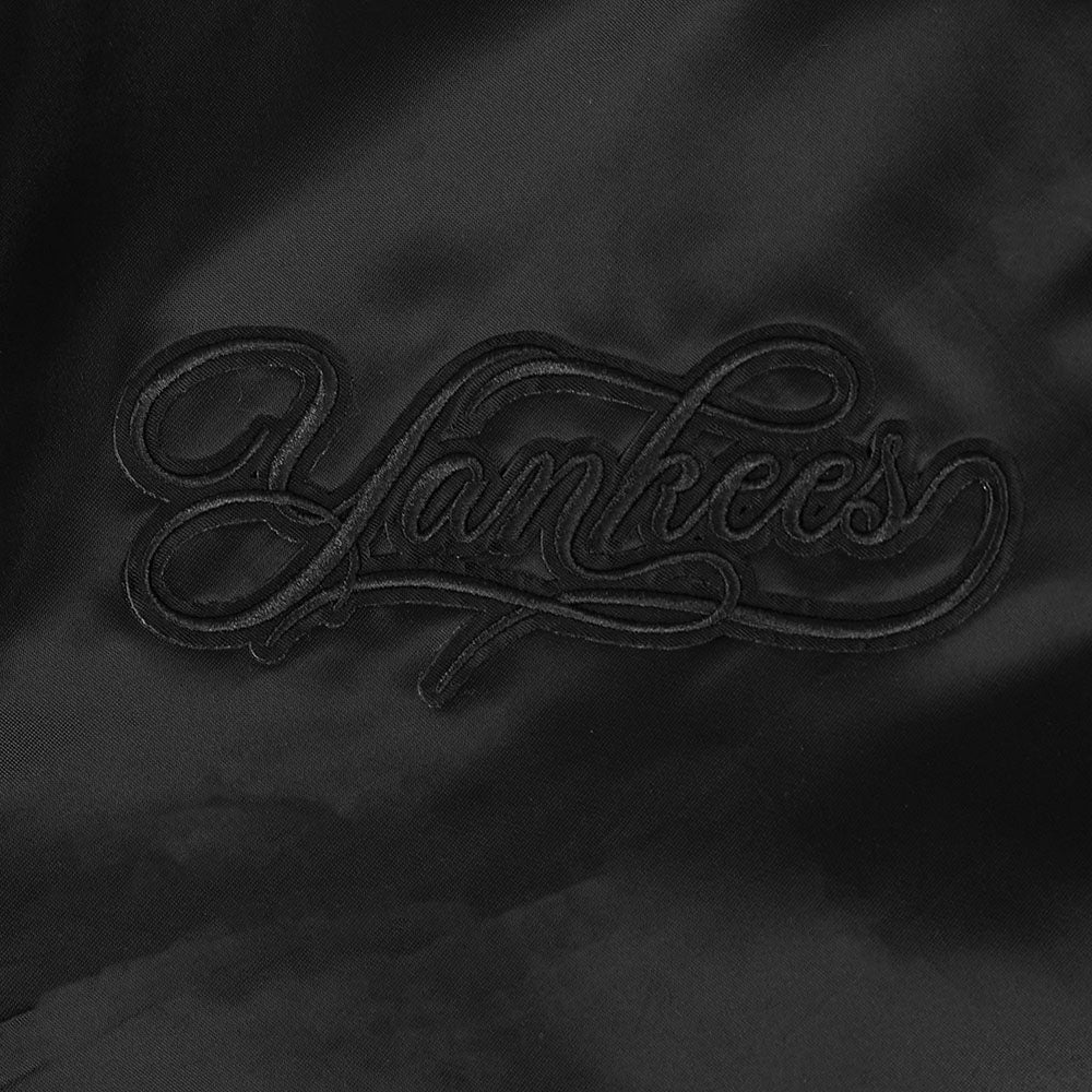 MLB NEW YORK YANKEES BLACKOUT MEN'S SATIN JACKET (BLACK) - Image 9