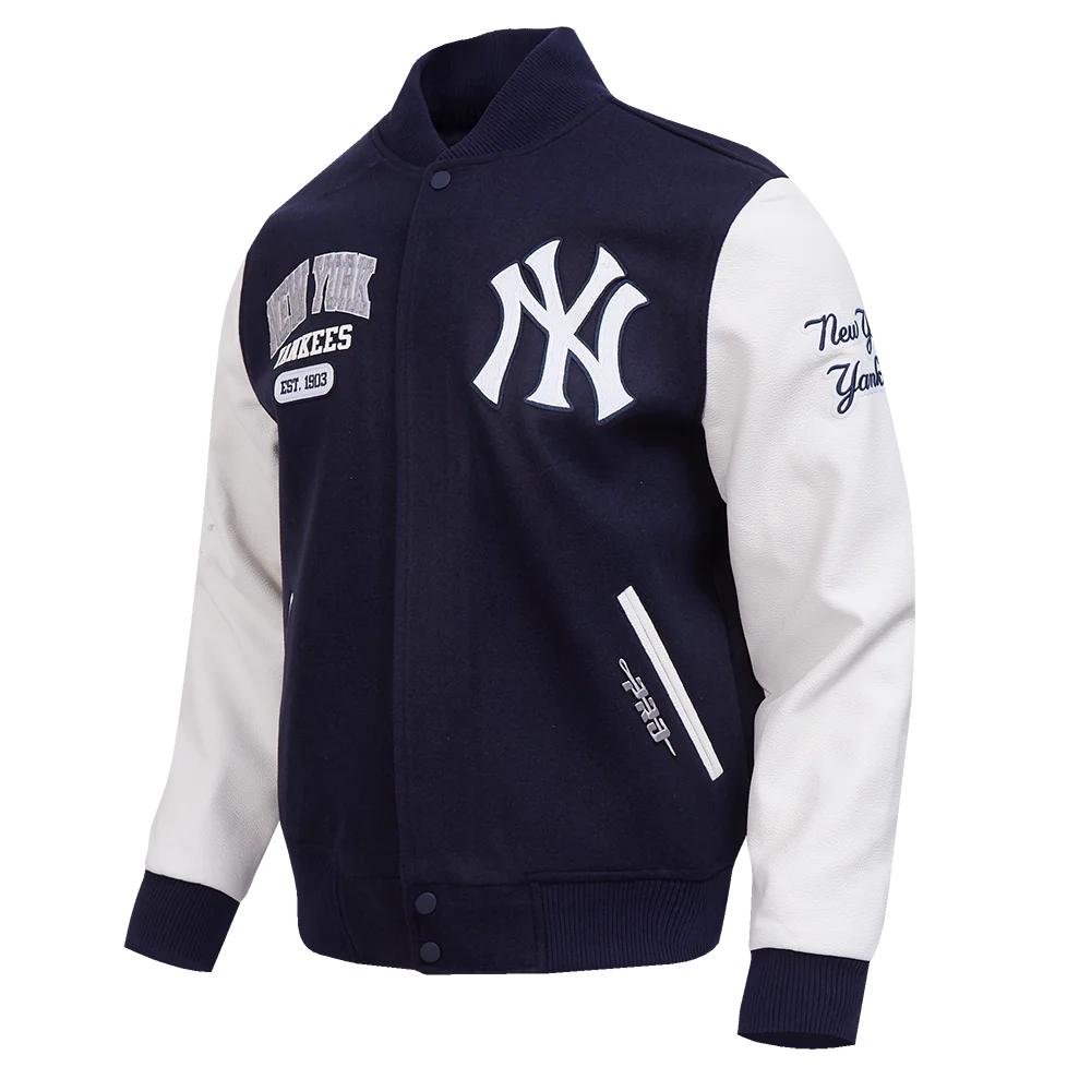 MLB NEW YORK YANKEES CITY ARCH MEN'S WOOL VARSITY JACKET (MIDNIGHT NAVY/WHITE) - Image 5