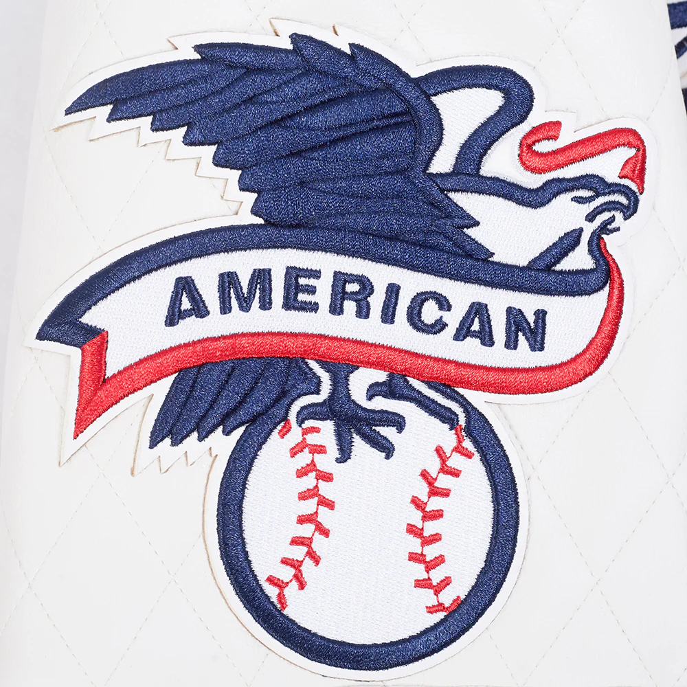 MLB NEW YORK YANKEES MEN'S MOTO JACKET (EGGSHELL/ MIDNIGHT NAVY) - Image 7