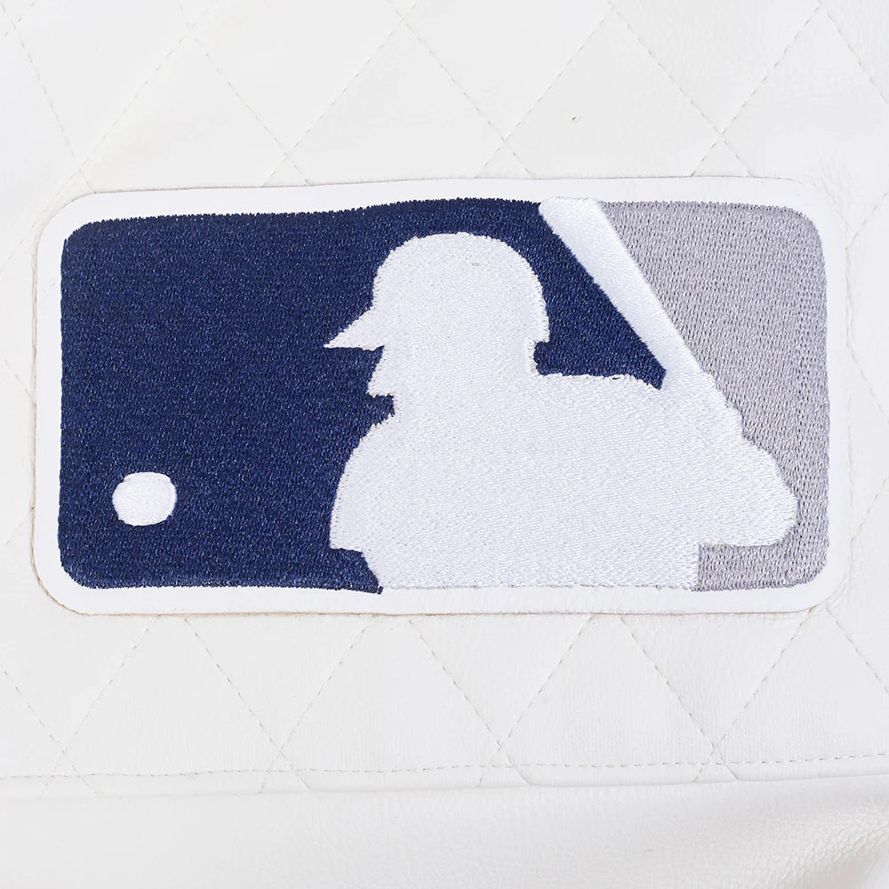 MLB NEW YORK YANKEES MEN'S MOTO JACKET (EGGSHELL/ MIDNIGHT NAVY) - Image 9