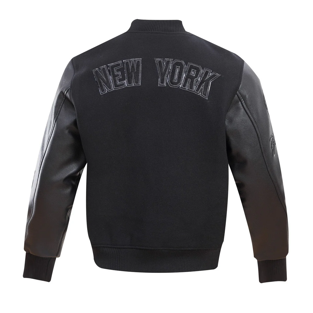 MLB NEW YORK YANKEES TRIPLE BLACK MEN'S VARSITY JACKET (BLACK) - Image 4