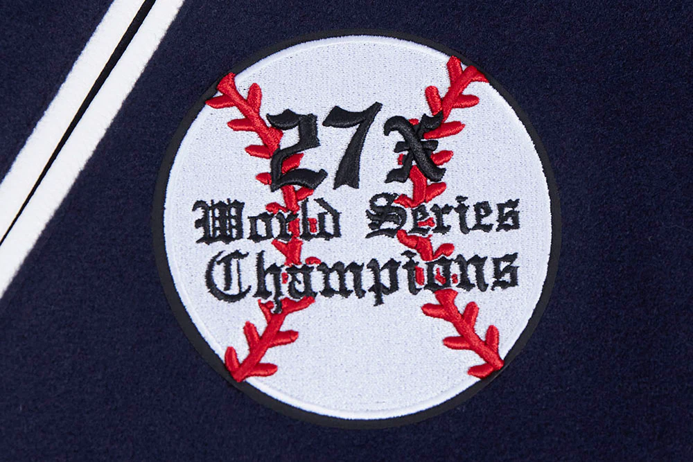 MLB NEW YORK YANKEES PRO PREP MEN'S WOOL VARSITY JACKET (MIDNIGHT NAVY/WHITE) - Image 7